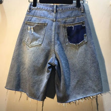 Load image into Gallery viewer, Diamond Wash High-Waist Denim Shorts