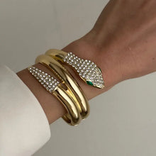 Load image into Gallery viewer, Snake Curve Wide Cuff Bangle