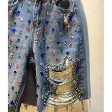 Load image into Gallery viewer, Diamond Wash High-Waist Denim Shorts