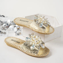 Load image into Gallery viewer, Crystal Flower Slippers