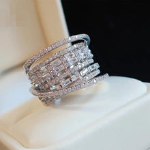Load image into Gallery viewer, Square Halo CZ Statement Ring