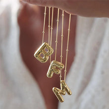 Load image into Gallery viewer, Bubble Letter Initial Necklace