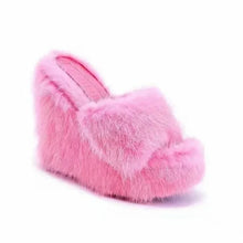 Load image into Gallery viewer, Cloud Step Plush Wedge Slippers