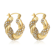 Load image into Gallery viewer, CZ U-Hoop Huggie Earrings