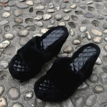 Load image into Gallery viewer, Cloud Step Plush Wedge Slippers