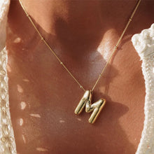 Load image into Gallery viewer, Bubble Letter Initial Necklace