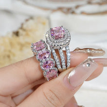Load image into Gallery viewer, Double Halo Sparkle Ring Set