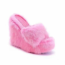 Load image into Gallery viewer, Cloud Step Plush Wedge Slippers