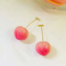 Load image into Gallery viewer, Resin Strawberry Cherry Drop Earrings