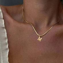 Load image into Gallery viewer, Snake Chain Initial Necklace