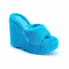Load image into Gallery viewer, Cloud Step Plush Wedge Slippers