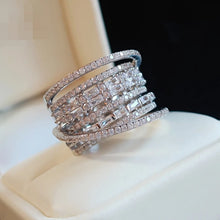 Load image into Gallery viewer, Square Halo CZ Statement Ring