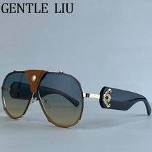 Load image into Gallery viewer, Steampunk Oversized Vintage Pilot Sunglasses