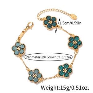 Colorful Five Leaves Flower Bracelets