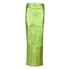 Load image into Gallery viewer, Metallic Pu Leather Maxi Skirt