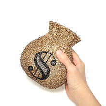 Load image into Gallery viewer, Luxury Rich Dollar Crystal Clutches