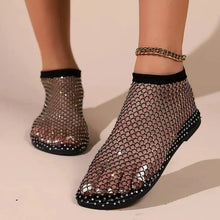 Load image into Gallery viewer, Rhinestone Fishing Net Sandals