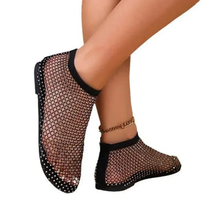 Rhinestone Fishing Net Sandals