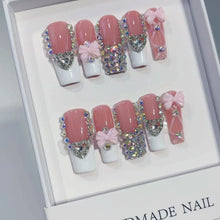 Load image into Gallery viewer, Bow Heart Crystal Press-On Nails