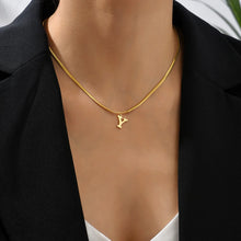Load image into Gallery viewer, Snake Chain Initial Necklace