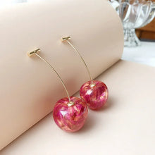 Load image into Gallery viewer, Resin Strawberry Cherry Drop Earrings