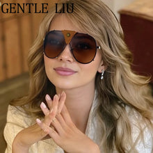 Load image into Gallery viewer, Steampunk Oversized Vintage Pilot Sunglasses