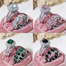 Load image into Gallery viewer, Double Halo Sparkle Ring Set