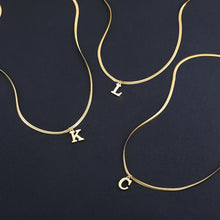 Load image into Gallery viewer, Snake Chain Initial Necklace