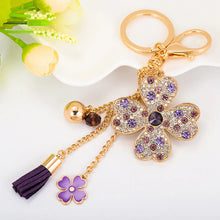 Load image into Gallery viewer, Lucky Clover Rhinestone Keychain