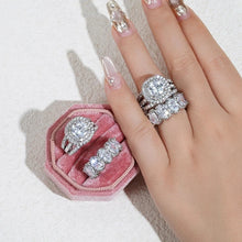 Load image into Gallery viewer, Double Halo Sparkle Ring Set