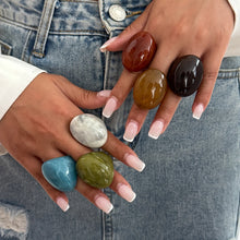 Load image into Gallery viewer, Boho Resin Multicolored Irregular Big Finger Rings