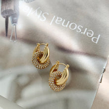 Load image into Gallery viewer, CZ U-Hoop Huggie Earrings