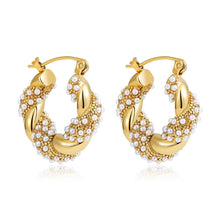 Load image into Gallery viewer, CZ U-Hoop Huggie Earrings