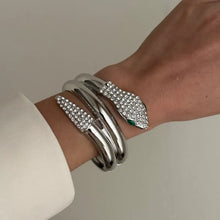 Load image into Gallery viewer, Snake Curve Wide Cuff Bangle