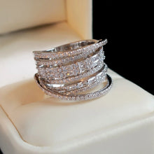 Load image into Gallery viewer, Square Halo CZ Statement Ring