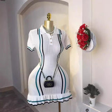 Load image into Gallery viewer, Ruffle Collar Knit Mini Dress