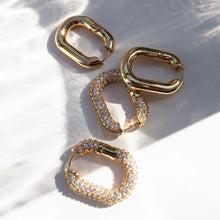 Load image into Gallery viewer, CZ U-Hoop Huggie Earrings