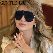 Load image into Gallery viewer, Steampunk Oversized Vintage Pilot Sunglasses