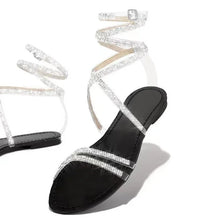 Load image into Gallery viewer, Rhinestone Gladiator Sandals