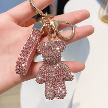 Load image into Gallery viewer, Crystal Bear Bag Charm Keychain
