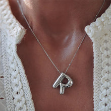 Load image into Gallery viewer, Bubble Letter Initial Necklace