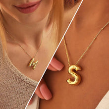 Load image into Gallery viewer, Bubble Letter Initial Necklace