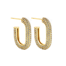 Load image into Gallery viewer, CZ U-Hoop Huggie Earrings
