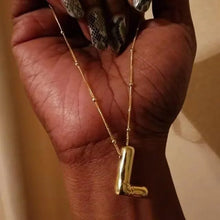 Load image into Gallery viewer, Bubble Letter Initial Necklace