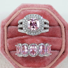 Load image into Gallery viewer, Double Halo Sparkle Ring Set