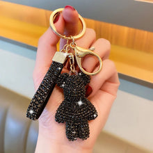 Load image into Gallery viewer, Crystal Bear Bag Charm Keychain