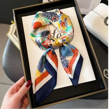Load image into Gallery viewer, Floral Satin Square Scarf