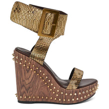 Load image into Gallery viewer, Rivet Pop Wedge Sandals