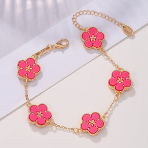 Colorful Five Leaves Flower Bracelets