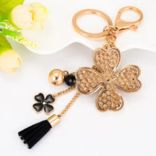 Load image into Gallery viewer, Lucky Clover Rhinestone Keychain